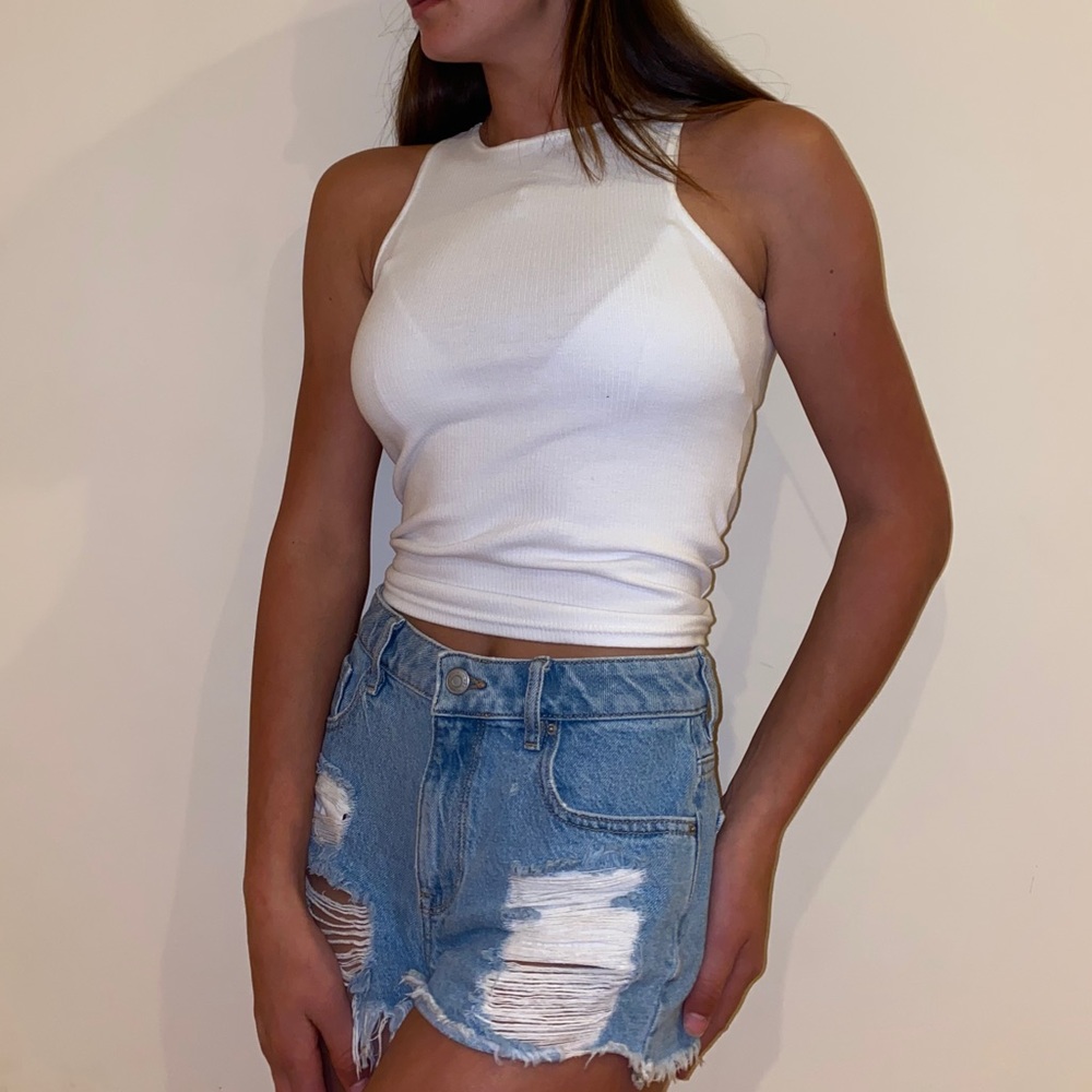 White Sleeveless Top